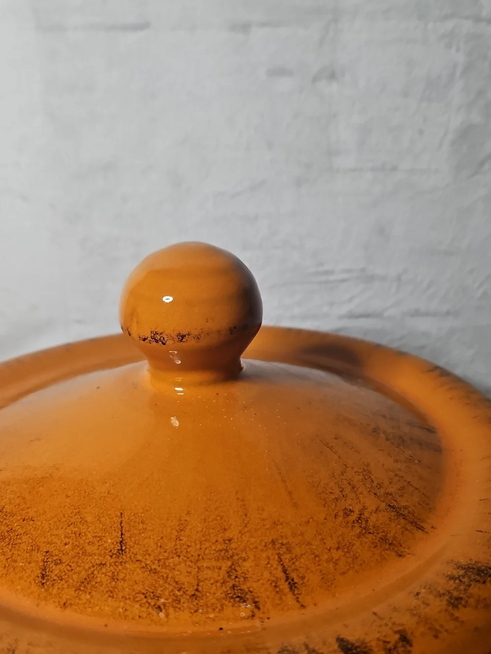 De Silva Pottery Terracotta Casserole Dish, Italian Orange Bean Pot Rustic Large